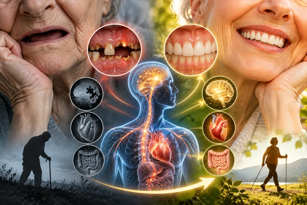 DENTI, LONGEVITÀ E DECADIMENTO FISICO E COGNITIVO: MEGLIO CONSERVARLI O ESTRARLI?